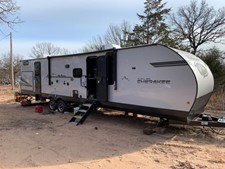 Travel trailer where marijuana plants were found