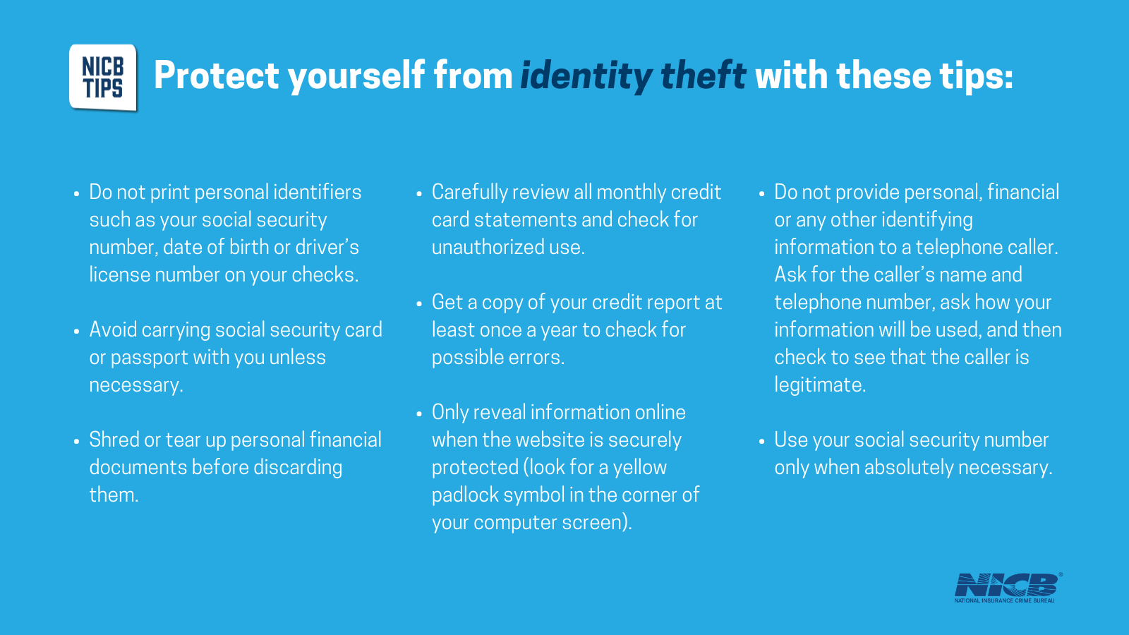 Identity Theft Prevention Tips