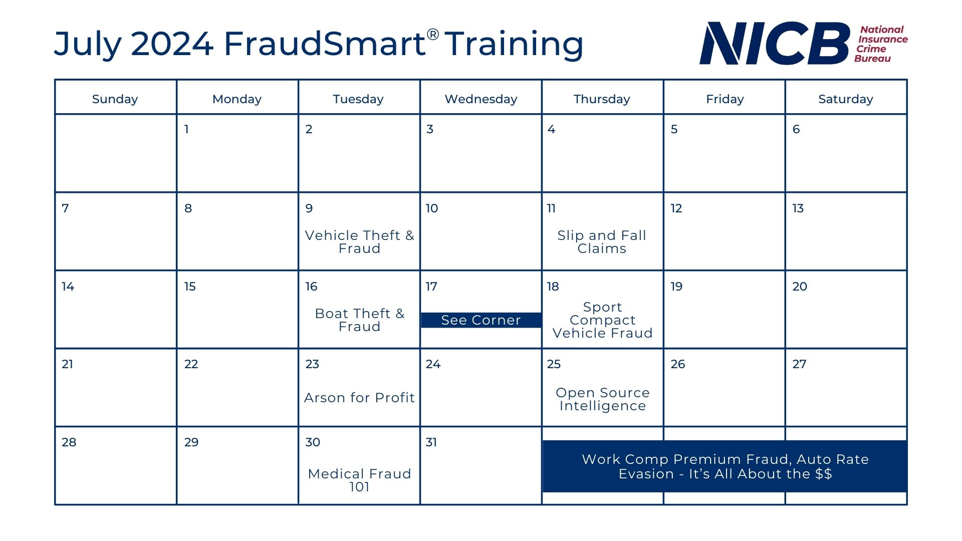 July 2024 FraudSmart Calendar